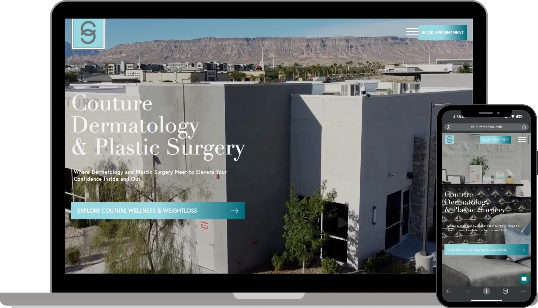 Couture Dermatology and Plastic Surgery luxury medical spa website design by Evolved Marketing