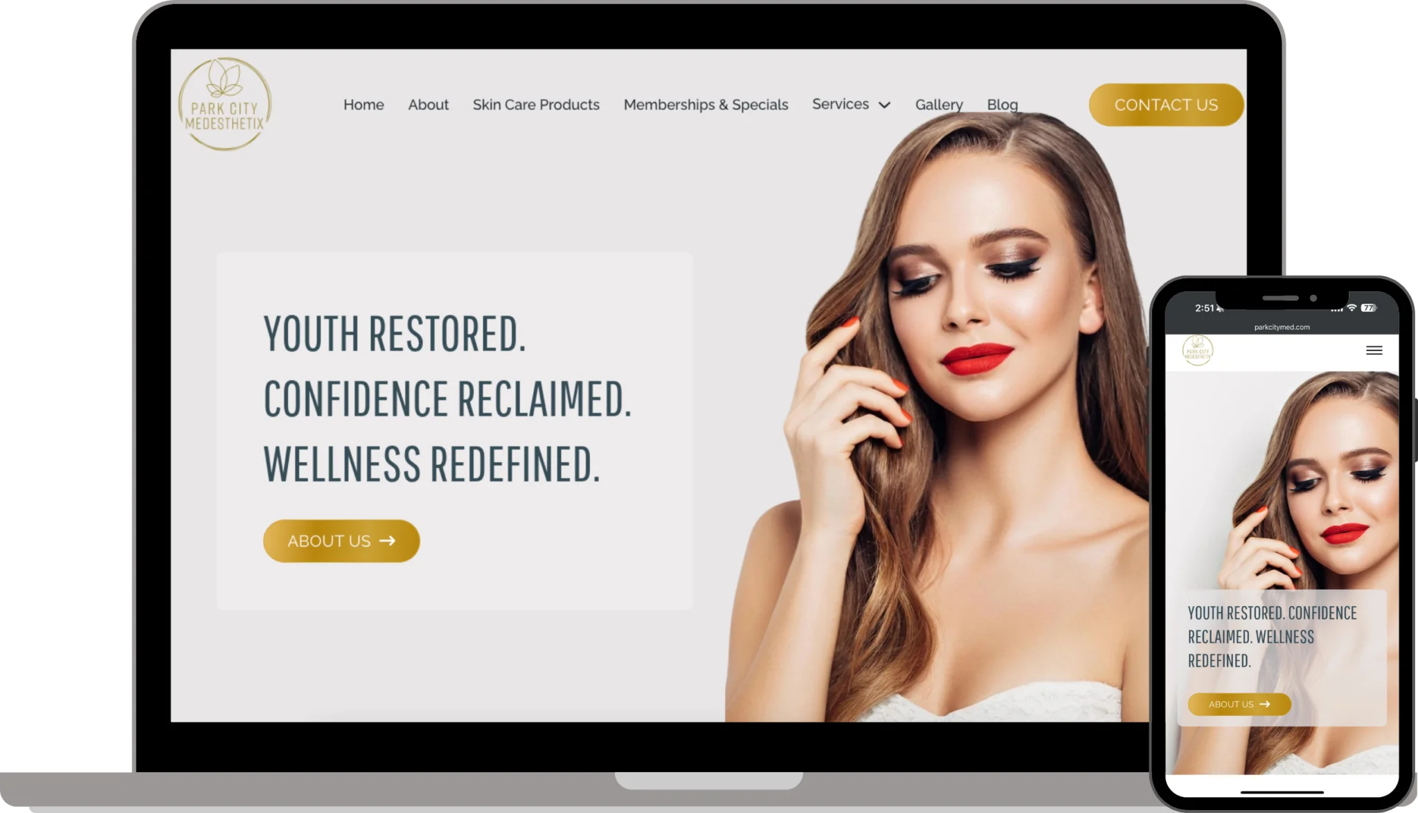 Park City Medesthetix med spa website design by Evolved Marketing